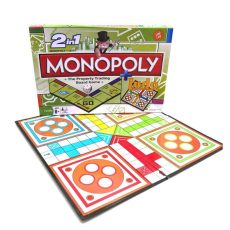 2 in 1 Monopoly Property Trading + Ludo Board Game