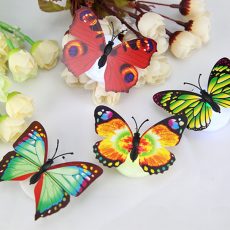 5 Pieces Set Of Colorful Changing Butterflies LED Night Light Lamp Home Glow In The Dark Room